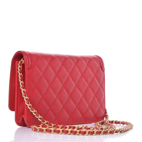 CHANEL Caviar Quilted CC Filigree Wallet On Chain 